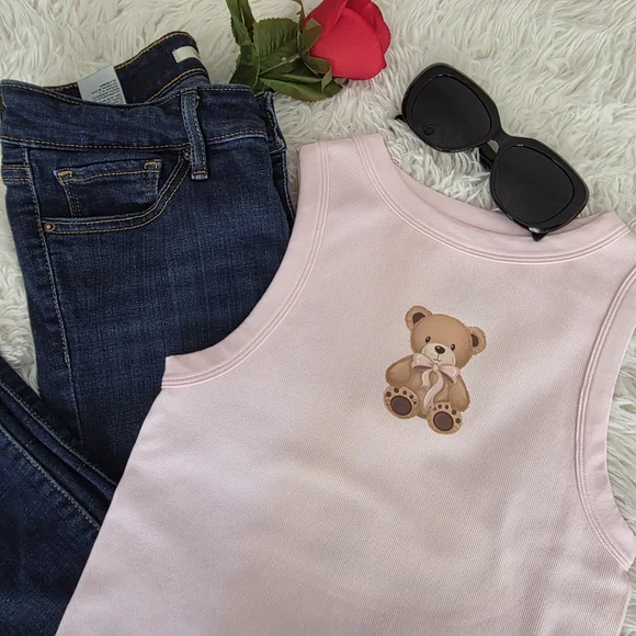 Pink Teddy Bear Tank Top - Picture 3 of 8
